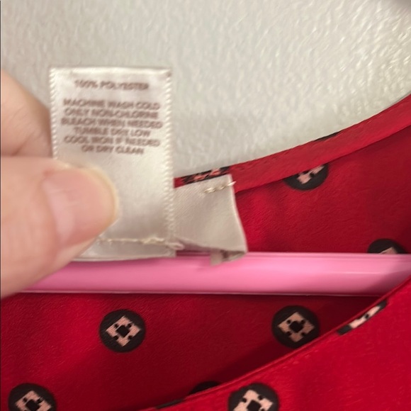 Red Patterned Women's Top - Picture 3 of 4